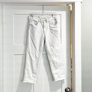 White Levi's 724 High Rise Straight Jeans